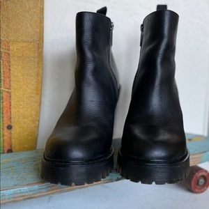 Dr. Martens Magdalena Platform Zip Up Leather Heeled Chelsea Ankle Boots